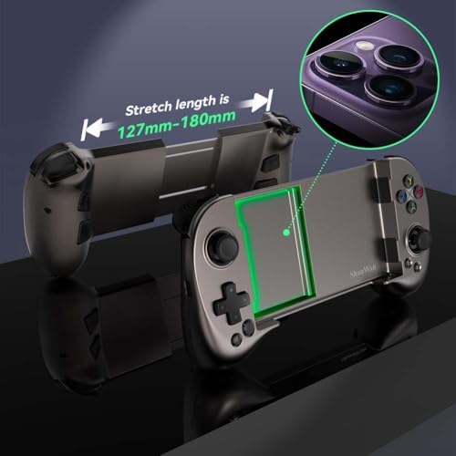 ShanWan Mobile Game Controller for iphone/Android with PHONE CASE Support, Bluetooth Wireless Gamepad - PS Remote Play, Xbox Cloud, Steam Link, GeForce NOW, MFi Arcade Games-Long Battery Life - Image 3