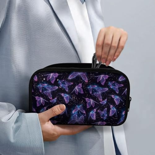 Glitter Butterfly Print Storage Bag Practical Earphone Bags Cable Organizer Bags Power Bank Bag Data Cables Storage Pouch Headset Organizing Pouch Multipurpose Bags - Image 4