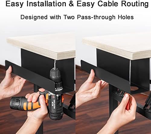 ZhiYo 16.5in Under Desk Cable Management Tray, 3in W x 4.7in H, Black - Image 4