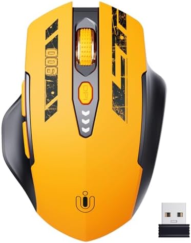 Uineer Wireless Mouse, 2.4GHz Rechargeable Computer Mouse, Battery Display by UINEER
