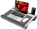 Extra Large Lap Laptop Desk- Home Office Portable LapDesk with Mouse Pad & Wrist Rest for Notebook/MacBook/Tablet, Sofa Bed Working, Writing, Drawing (White Marble, Fit Up to 17-inch Laptops) by AUWOD
