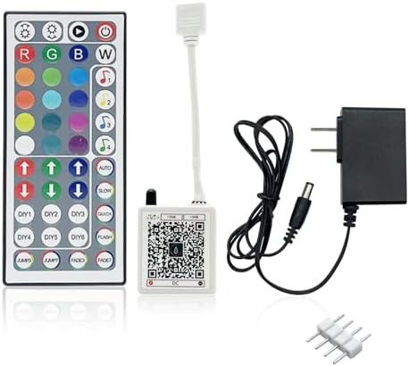 FONEWE 44 Key RGB LED Strip Lights IR Remote Control, Remote Receiver RGB LED Light Strip, 24V Power Adapter for LED Lights by FONEWE