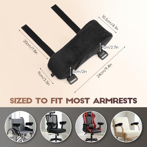 Chair Arm Pads for Office, Wheelchair and Gaming | Memory foam armrest pillows for desk, computer, gaming, office chairs, wheelchairs, and elbow support - Image 5