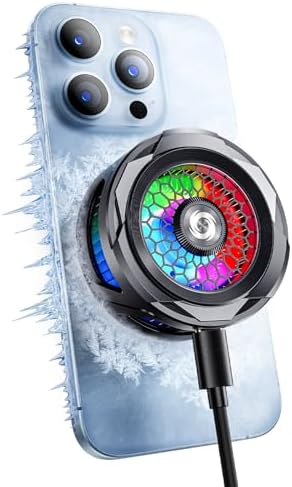 3 in 1 Magnetic Cell Phone Cooler for Gaming - Comvin Mobile Phone Cooling Fan with Clip, Portable RGB Radiator for iPhone MagSafe Series/Android/iPad, Cellphone Gaming, Live Streaming, Outdoor Vlog by Comvin