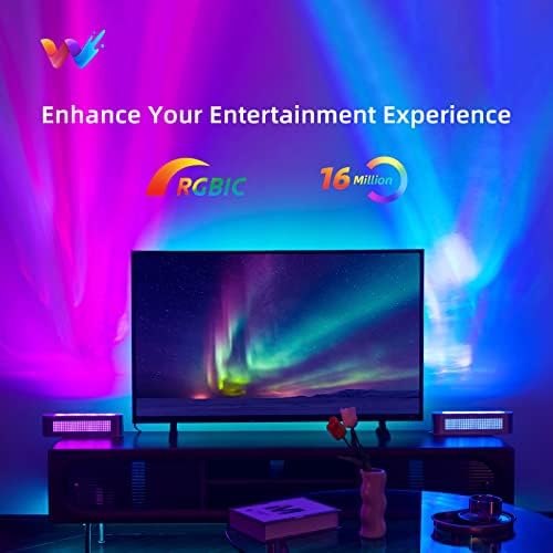 woohlab Smart LED Light Bar, RGBICW, 4 Light Beads, 64 sq.ft Coverage, Silver, Ideal for Room Decor, Gaming, TV Backlight, Ambient Lighting - Image 2