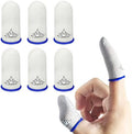 JWH 6 Pack Ultra Thin Silver Fiber Gaming Finger Sleeves White Thumb Sleeves Mobile Gaming Cots Gaming Finger Gloves for PUBG Tightly Woven Wire Silky and Sweat Proof Fundas para Dedos Gamer by JWH