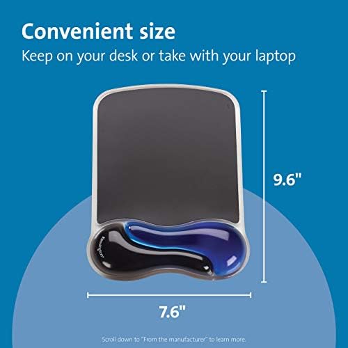 Kensington Duo Gel Mouse Pad with Wrist Rest, Ergonomic Wrist Support for Pain Relief, Comfortable Non-Skid Gel Pad for Computer, Laptop, Office & Home 9.6" x 7.6", Blue K62401AM - Image 2
