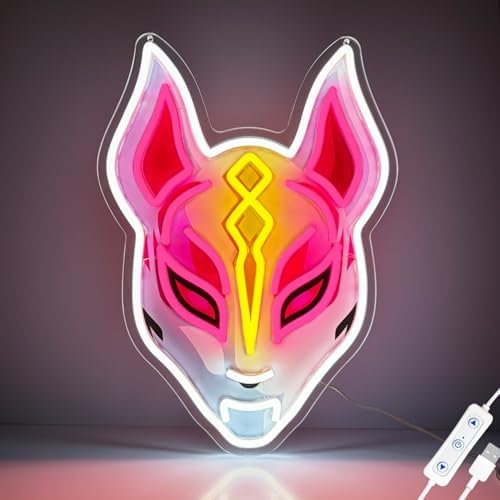 Gaming Neon Sign, Cyber Mask LED Wall Decor for Gamer Room, USB Powered Dimmable Neon Light for Esports Setup, Teen Bedroom, Man Cave, Streamer Background, Birthday Gift for Boys and Gamers by ONGNOU-LightUpYourGameWorld