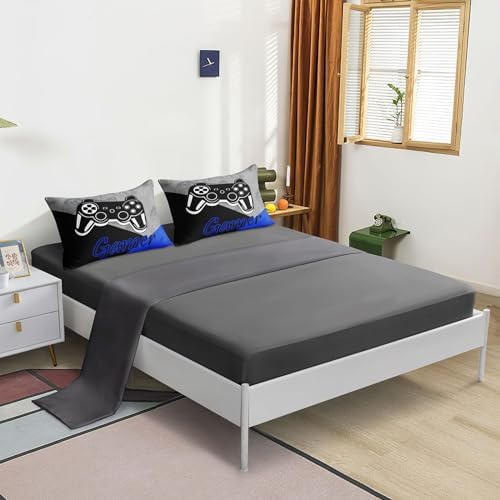 5 Pieces Gaming Bedding Set Twin Size for Boys Gamer Comforter Set for Boys Girls Kids Teens 5 Piece Bed in A Bag Video Game Bedding for Gamer Room Decorative Twin50 - Image 4