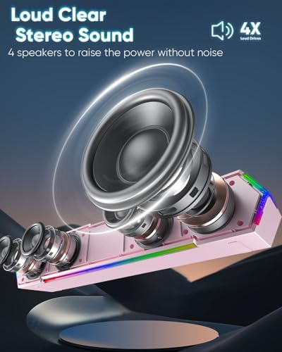 LENRUE G11 Computer Speakers for Desktop, Touch Lights PC Speakers with Surge Clear Sound, USB C/USB Powered, AUX Audio for Computer Desktop PC Laptop Desk - Image 2