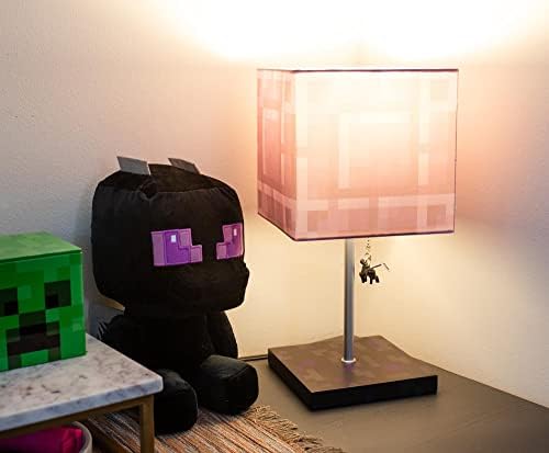Minecraft Nether Portal Desk Lamp with Ender Dragon Pull | Nightstand Table Lamp with LED Mood Light for Bedroom, Desk, Living Room, Playroom | Home Decor Kids Room Essentials | Video Game Gifts - Image 2