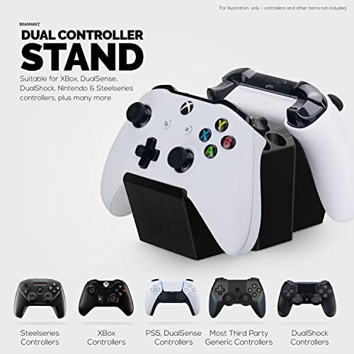 Game Controller Holder & Desktop Pen Organizer Stand With Ten Slots for Pens, Pencils, Stationery, Craft Tools & More - Universal Design for PS5 XBOX SERIES X ONE PS4 SWITCH PC Gamepads - D05 - Black - Image 4