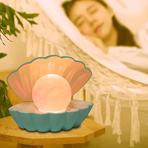 LKUA Shell Pearl Beach Themed Night Light, RGB 8 Colors Changing Mood Shell Pearl Lamps, Bedside LED Clamshell Portable Night Lights for Bar (Green) - Image 6