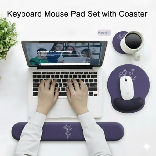 Mouse Pad with Keyboard Wrist Rest,Ergonomic Mousepad Support Set - Image 4