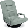 Best Choice Products Swivel Gaming Chair 360 Degree Multipurpose Floor Chair Rocker for TV, Reading, Playing Video Games w/Lumbar Support, Armrest Handles, Adjustable Foldable Backrest - Sage Green by Unknown