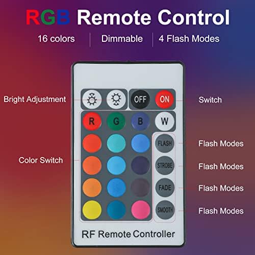 LED RGB Wall Lights for Room Decor, 16 Colors Remote Control, 6000mAh Battery Operated Rechargeable Dimmable Cordless Wall Sconces Set of 2 for Bedroom Living Room - Image 5