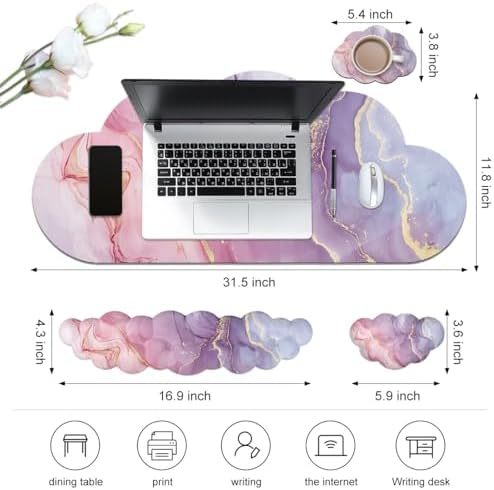 JIKIOU Ergonomic Keyboard Wrist Rest &Large Mouse Pad&Mouse Wrist & Cup Pad - Image 6