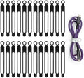 Silicone Cord Ties, Reusable 4.2in Cord Organizer for Charging Cables, Electrical Cords, Computer Wires, USB Data Cable Management(24Pcs, Black) by CozyNestMo