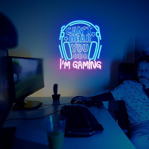 Gaming Headset Neon Sign, Acrylic Video Game Headphones Led Light Sign, Dimmable, Wall Mount, Decorative use, 0.66 pounds, Battery Powered - Image 5