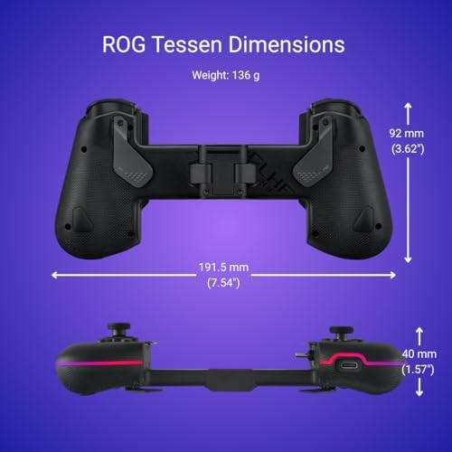ASUS ROG Tessen Mobile Gaming Controller – Android Phones ONLY, Foldable, Compact, Wired USB-C, Programmable, Fast Charging, RGB – for Call of Duty: Warzone Mobile, Minecraft, Roblox, 350+ Games - Image 3