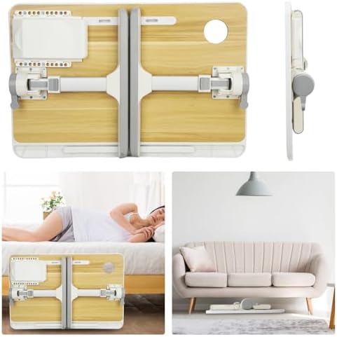 Laptop Desk Foldable Bed, Table Folding Breakfast Tray, Adjustable Laptop Bed Table with Heights and Angles, Foldable Table with Storage Drawer Eating, Working, Writing, Gaming, Drawing Grey - Image 4