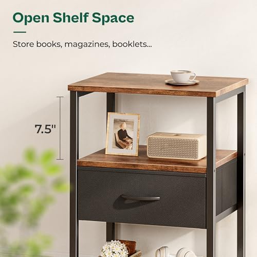 Huuger Night Stand with 2 Drawers, Bed Side Table with Open Shelf - Image 7