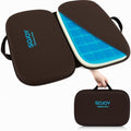Sojoy 3-in-1 Foldable Gel Seat Cushion with Memory Foam Ergonomic Portable Cushion for Back Pain & Tailbone Relief - Perfect for Office Chair, Airplane Travel & Stadium Seats (18.5" x 15" x 2" Brown) by Sojoy