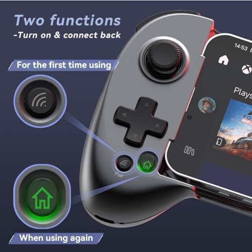 ShanWan Mobile Game Controller for iphone/Android with PHONE CASE Support, Bluetooth Wireless Gamepad - PS Remote Play, Xbox Cloud, Steam Link, GeForce NOW, MFi Arcade Games-Long Battery Life - Image 6