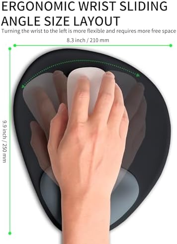 Palm-Rest and Wrist-Hugging Mouse Pad Wrist Rest, Ergonomic Wrist Support with Curve Fitting Cushioned Memory Foam for Carpal Tunnel Pain Relief, 9.9 x 8.3 Inch, Slate Gray - Image 4