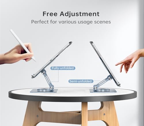 Orlian Tablet Stand Adjustable with 360° Swivel Base Aluminum Tablet Stand Holder for iPad/Samsung/iPad Pro Air Mini/Galaxy/Switch, Blue - Image 5