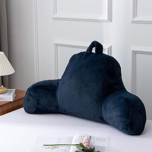 A Nice Night Navy Reading Pillow, 18.5" Bed Wedge Pillows with Arms by ANICENIGHT
