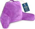 Husband Pillow Light Purple, Original Reading Pillow in Bed Rest Chair, Shredded Memory Foam Large Lounge Cushion Adult Backrest with Arms, Comfy Back Support for Sit Sitting Up, Wash/Removable Cover by HusbandPillow