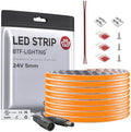 BTF-LIGHTING UL Listed Orange Color 5mm Width FCOB COB LED Strip Light by BTF-LIGHTING