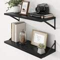 Axeman Deep Floating Shelves - 30 Inch Black Floating Shelves Set of 2-12 Inch Deep Wood Wall Shelves for Living Room Bathroom Kitchen by Axeman