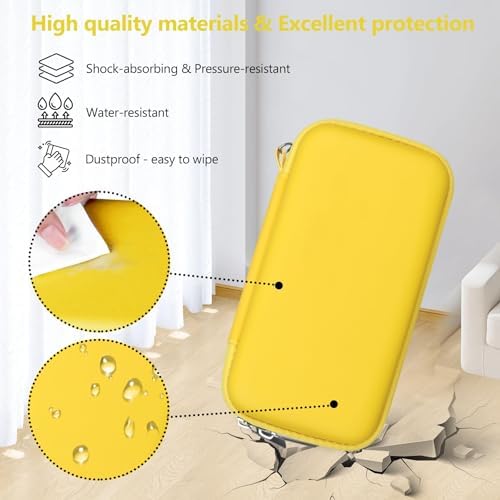 Supmay Hard Travel Case for My Arcade Pac Man Pocket Player Handheld Game Console, Portable Video Game System Handheld Game Protection Case with Mesh Pocket for Batteries and USB-C Cable, Yellow - Image 4