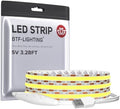 BTF-LIGHTING 5V USB COB LED Strip Lights 3.28FT Cool White 6000K by BTF-LIGHTING