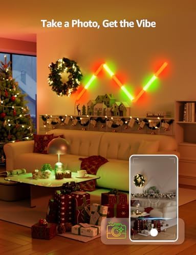 Lepro WL1 AI Smart RGB Wall Lights for Christmas Decorations, LLM AI Generated Lighting with LightBeats Music Sync, Voice Control Via App, Wi-Fi & Bluetooth LED Light Bars, 6 Pcs with 2 Corners - Image 4