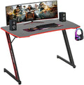 BestOffice | 47" Gaming Table | Red | Z-Shaped Computer Desk by BestOffice