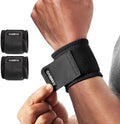 CAMBIVO 2 Pack Wrist Brace for Carpal Tunnel with wraps, Black | Wrist Support, Adjustable Wrist Wraps for Weightlifting, Tendonitis, Pain Relief, Sleeping, Night, Gym, Neoprene, Both Hands by CAMBIVO