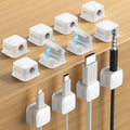 12 Pack Cord Organizer, Magnetic Cable Clips, Under Desk Management, White by Costop
