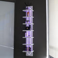 U-Shaped 7-Tier Compact Narrow RGB Light Wall Shelf Unit, White by AskTag