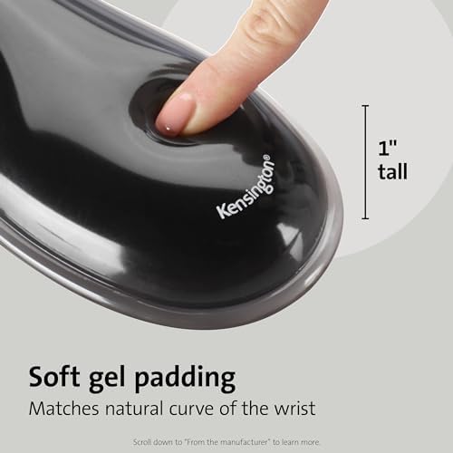 Kensington Duo Gel Wrist Rest for Keyboard, Wrist Pad for Keyboard, Ergonomic Keyboard Wrist Pad, Computer Keyboard Pad with Wrist Support, Cooling Gel, Non-Skid Backing, Blue K62397AM, 19" x3.7 - Image 3