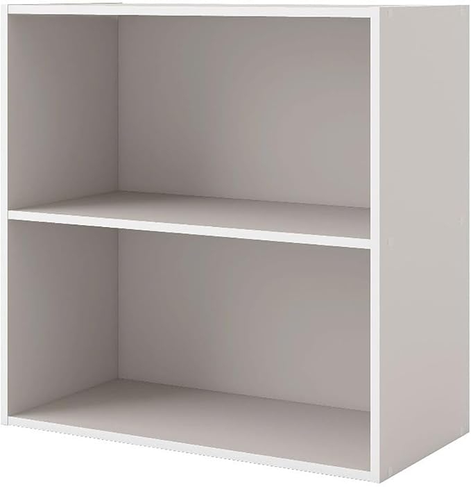 Homes: Inside + Out Apexa 2-Tier Cube Storage Organizer Shelves, Stackable Wood Bookcase Fits Cubby Bins for Organization, Dorm Teen Room Decor & Home Office, Taupe Grey by HOMESInsideOut