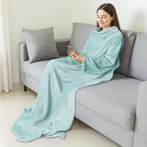 Catalonia Wearable Blanket with Sleeves for Women & Men, Fleece Wrap Throw - Image 6