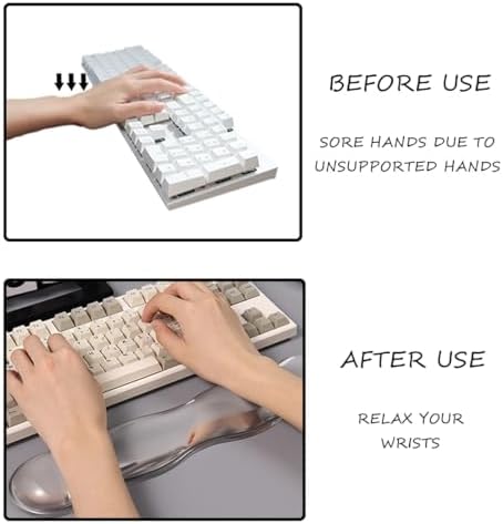 Gel Keyboard Wrist Rest,White Wrist pad for Computer Keyboard | Wrist Support for Keyboard 60%/68%/75%, Keyboard Cushion, Comfort & Support for Typing and Gaming - Image 4