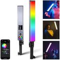 NEEWER RGB Light Wand with 2.4G/APP Control, Upgraded 360° Touchable RGBWW Hue Mixer Photography Handheld LED Video Lighting Stick with 2500K-10000K, CRI/TLCI97+, 18 Scenes, 7.4V/31Wh Battery, BH-30S by Neewer