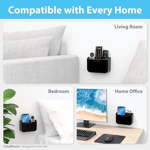 TotalMount Drop-Free Remote Holder – Removable Adhesive Strips – L Black - Image 6