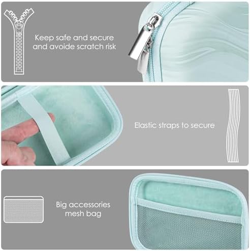 TOCCOOL Handheld Game Console Carrying Case, Protective Travel Retro Mini Game Box for Charging Cable, Earphones, Batteries and Accessories (Lake Blue) - Image 4