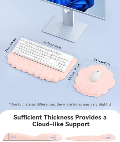 Cloud Wrist Rest for Keyboard and Mouse, Keyboard Riser Pad for Desktop | PU Leather, Non-slip, Ergonomic Angle Adjustable Arm Rest, Soft Wrist Support, Waterproof - Image 2