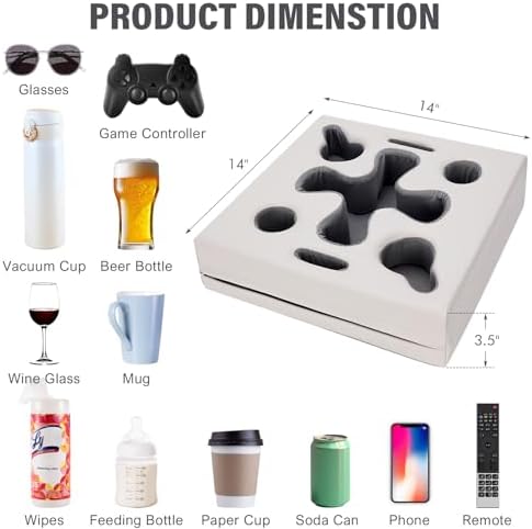 Couch Cup Holder Pillow, Light Grey - Image 2